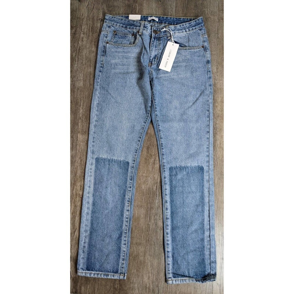 NWT Liquor N Poker Slim Patchwork Jeans Size 34 Women's Blue